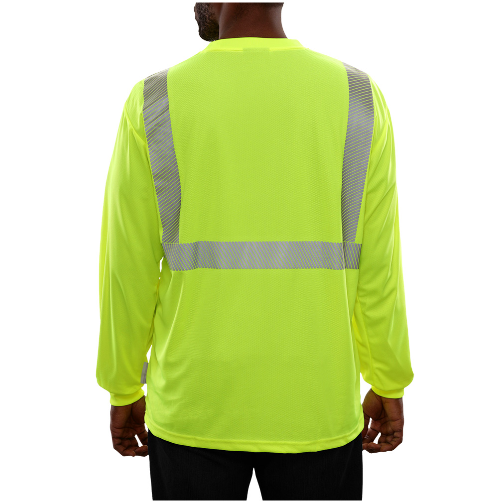 Hi-Vis Quick-Dry Long Sleeve ANSI Class 2 Safety Shirts with 3M™ Segmented Tape