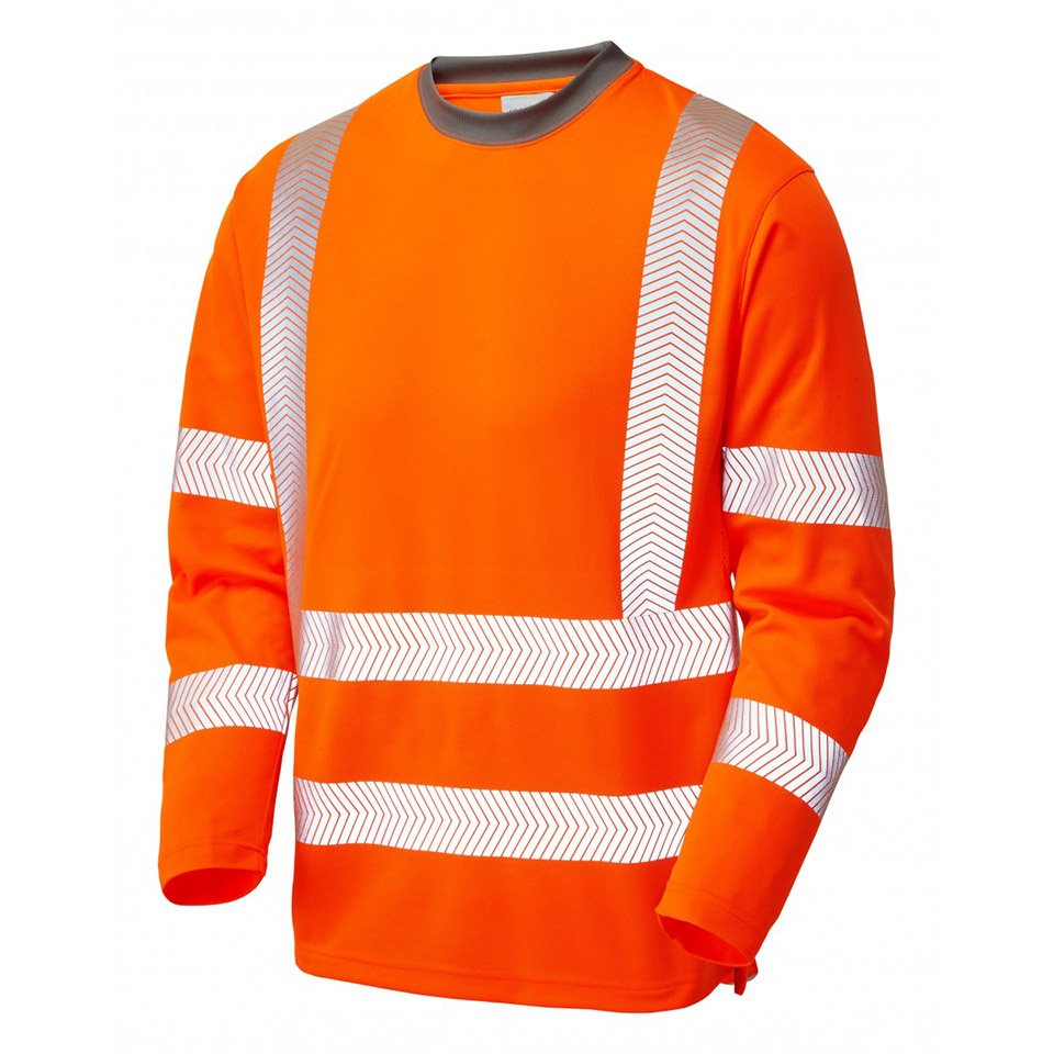 Hi-Vis Breathable Cool Dry Sleeved T-Shirt with Heat transfer Segmented Tape