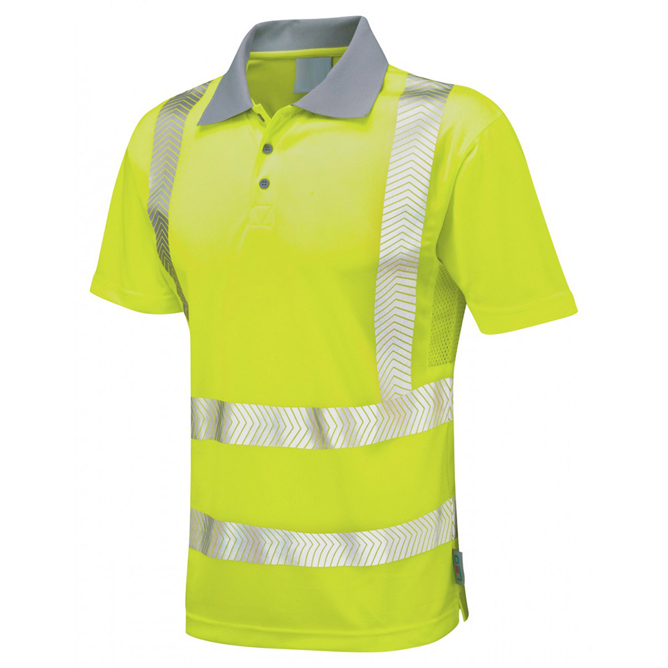 Hi-Vis Breathable Cool Dry Polo Shirt with Heat Transfer Segmented Tape