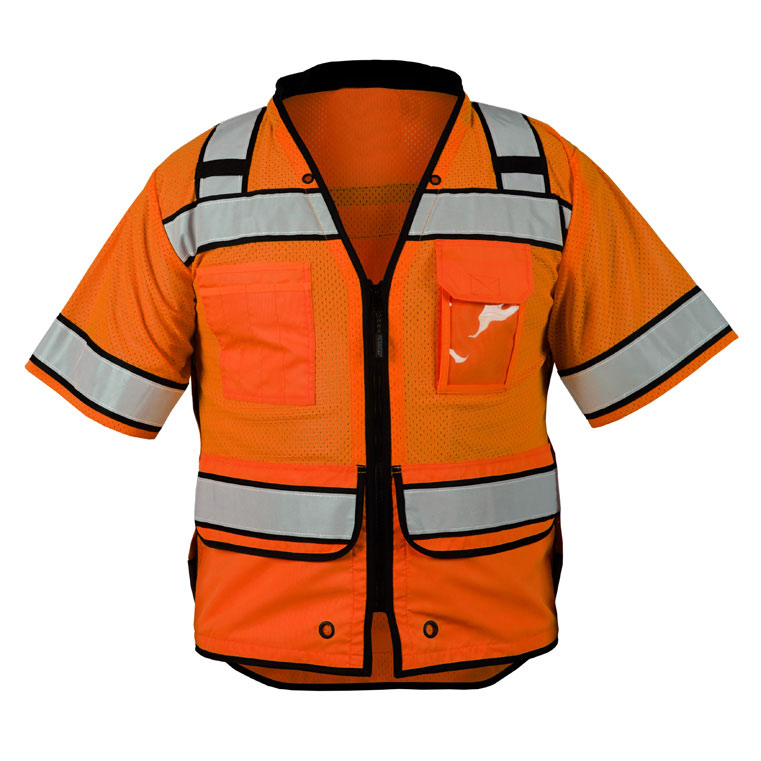 High Performance Hi-Vis Durable Surveyors Mesh Safety Vest with ID Pocket
