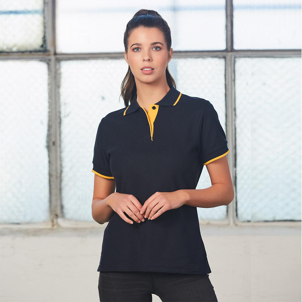 Ladies' Poly/Cotton Contrast Pique Short Sleeve Polo
