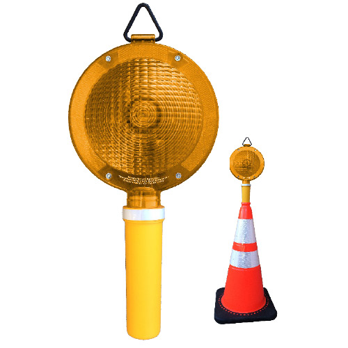 Safety Cone Light, Amber, Flashing Mode
