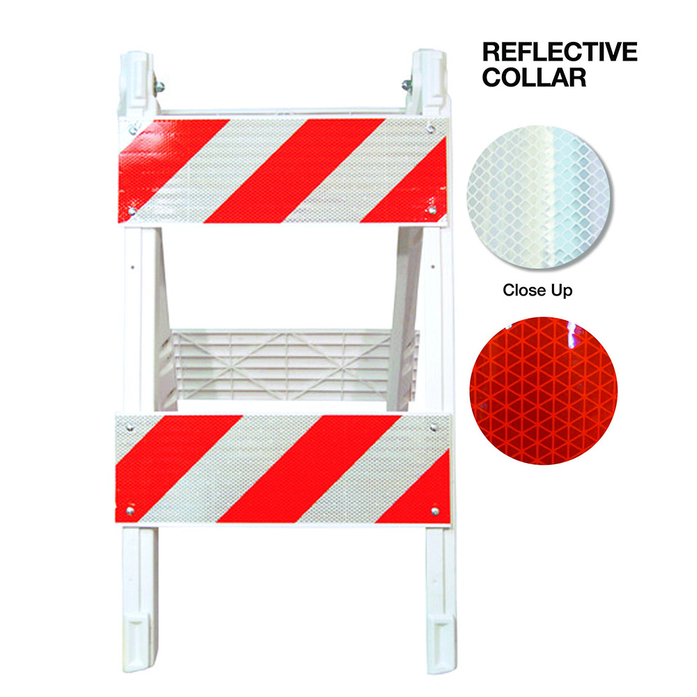 Barricade, Type II, Folding, Reflective Stripes, Sheeted Panels, PE - Plastic