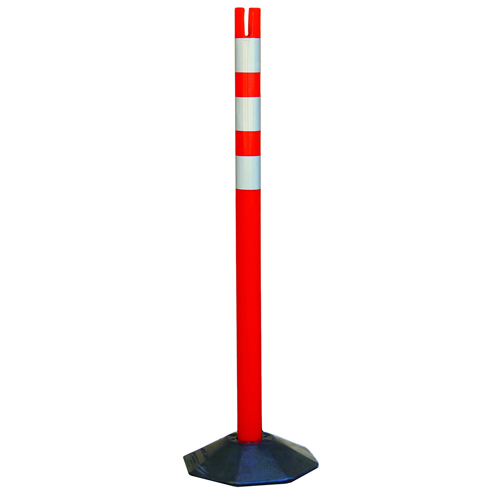 Delineator Post, for Retractable Cone Bars, Reflective Stripes