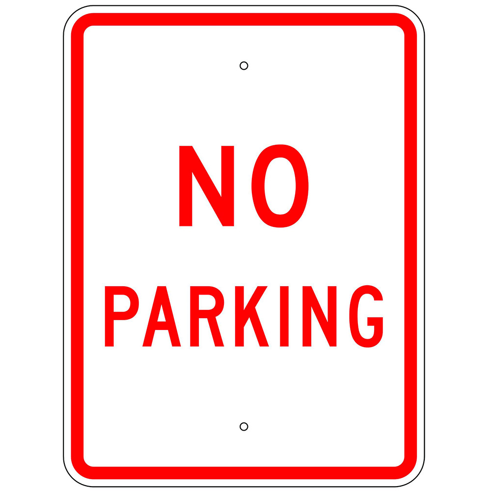 Sign, "No Parking", Aluminum, Pre-Drilled Holes