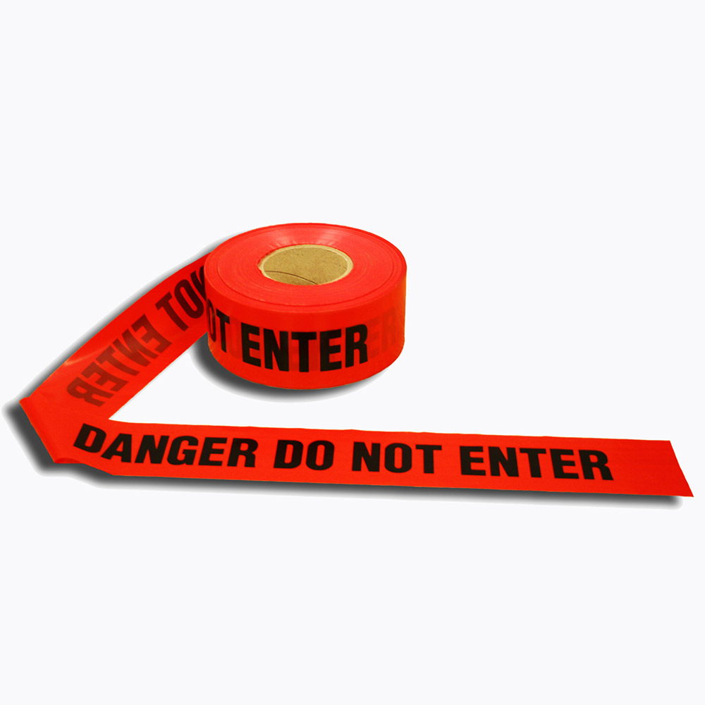 Barricade Tape, Red, text can be customized
