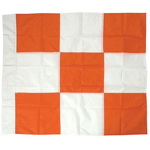 Flag, Orange & White Chekers, meets Airport Construction Requirements
