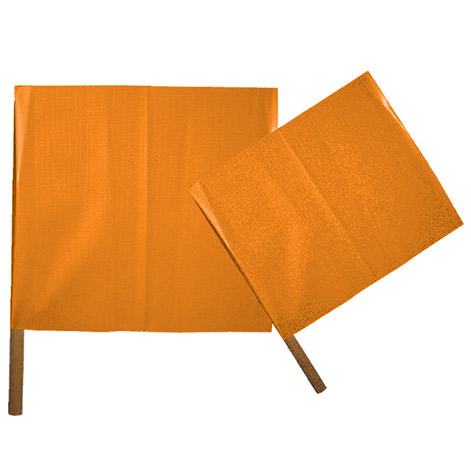 24" Dowel Rod Fluorescent Orange Fray Resistant Safety Flag with Vinyl-Coated