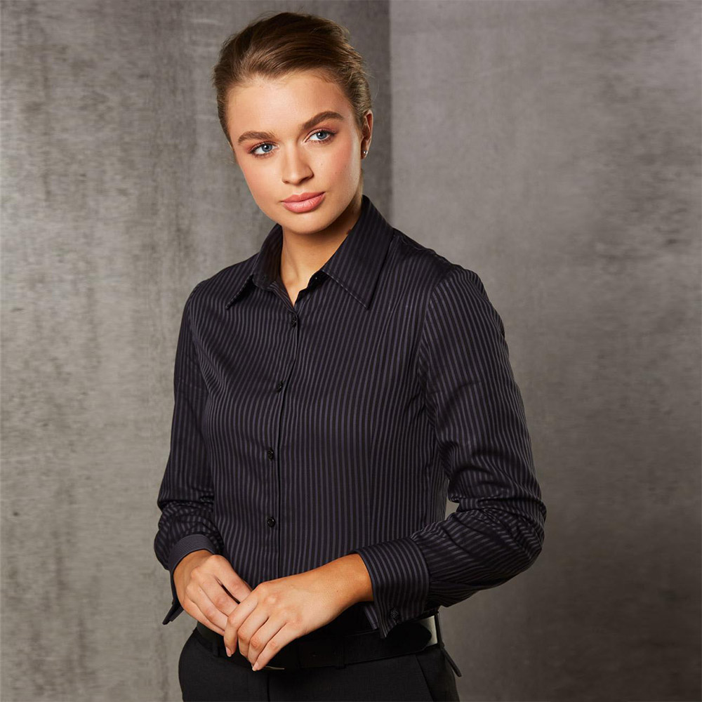 Women's Dobby Stripe Long Sleeve Shirt