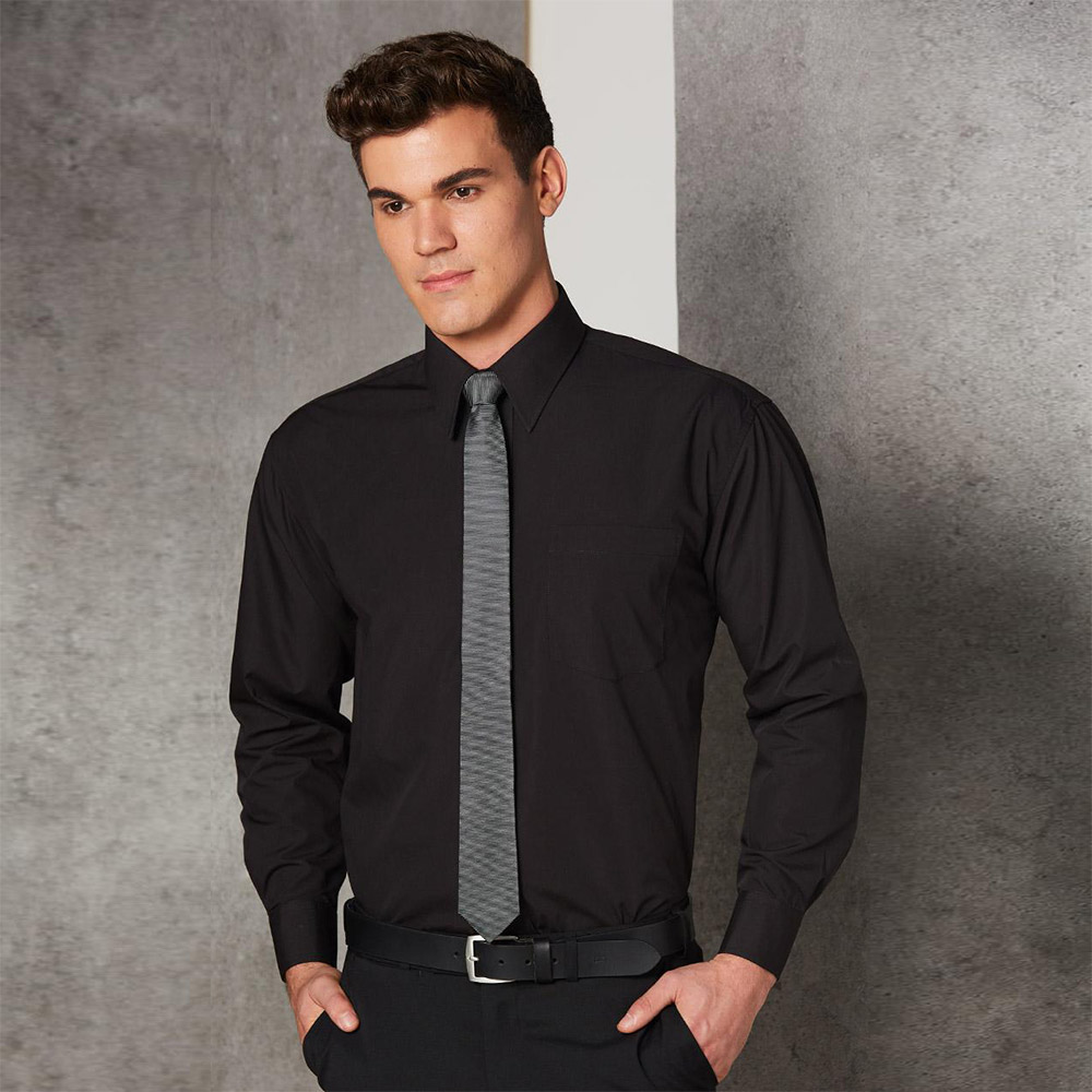 Men's Poplin Long Sleeve Business Shirt
