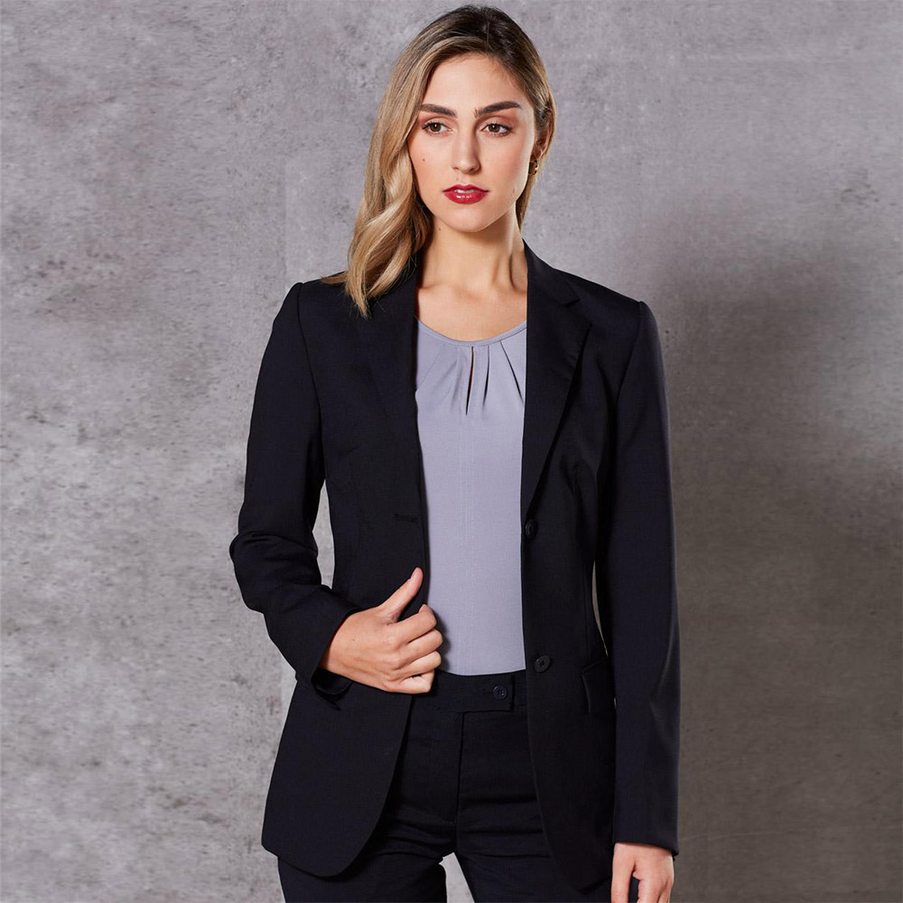 Women's Wool Blend Stretch Mid Length Jacket