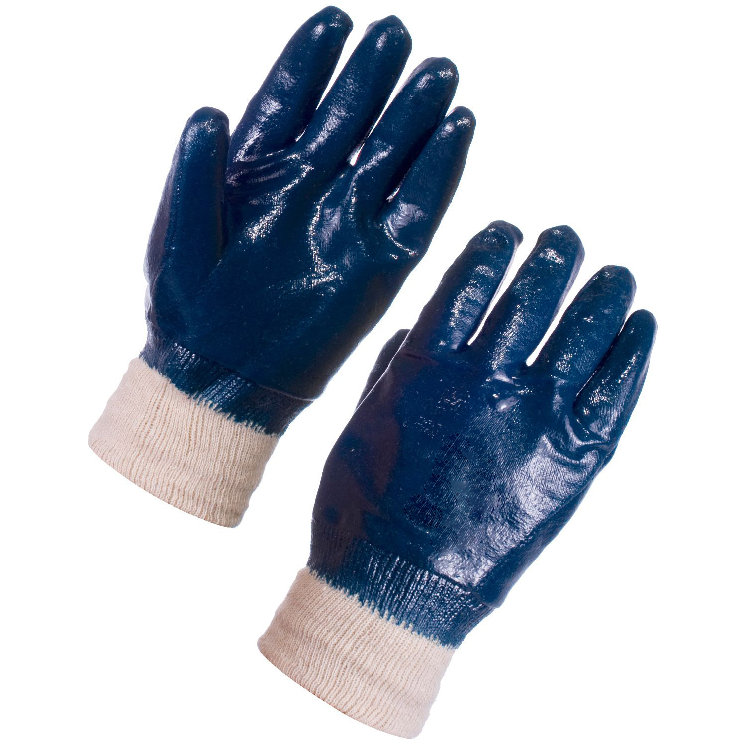 Nitrile Heavyweight Palm Full Dip Knit Wrist Gloves with Dry Grip