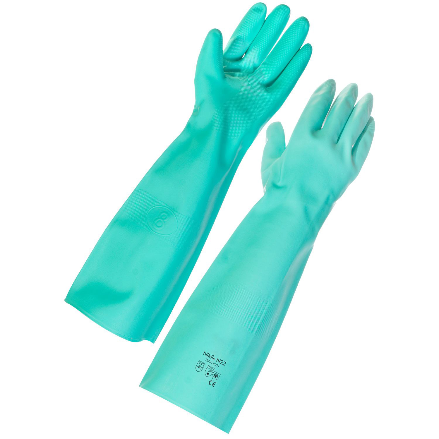 Long Length Tough Chemical Resistant Industrial Nitrile Gloves