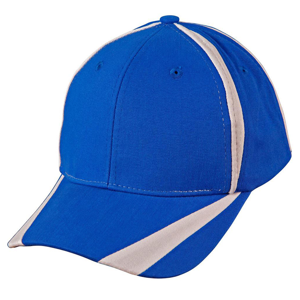Brushed Cotton Twill Baseball Cap With "X" Contrast Stripe