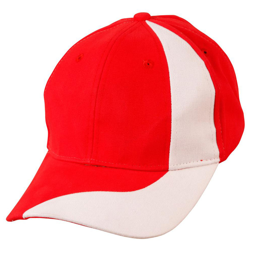 Brushed Cotton Twill Baseball Cap With Contrast Stripe