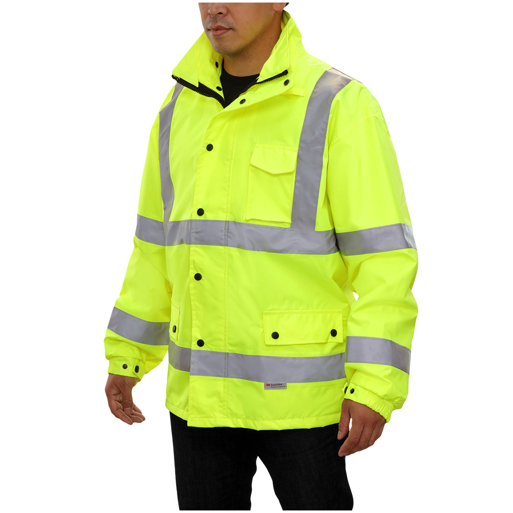 Hi-Vis Orange \ Yellow Safety Parka with Breathable Waterproof Hooded