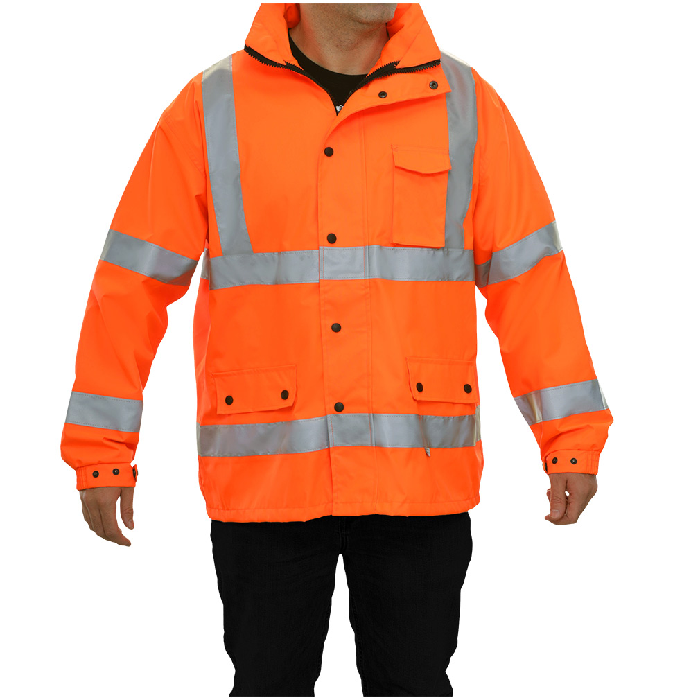 Hi-Vis Orange \ Yellow Safety Parka with Breathable Waterproof Hooded