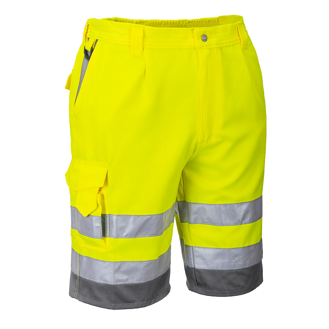 Hi-Vis Durable Poly-cotton Shorts Class 2 with UPF rated fabric