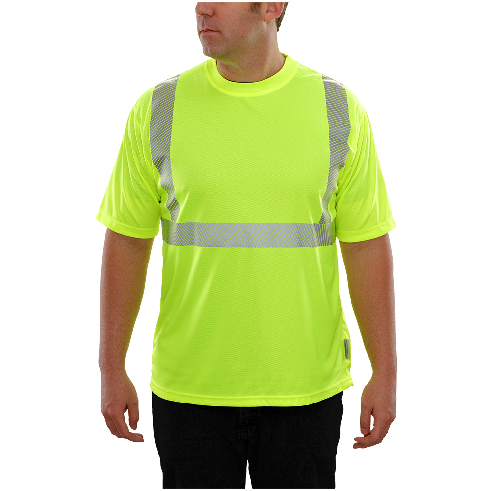 Hi-Vis Lightweight Flexible Safety T-Shirt ANSI Class 2 with Segmented Tape