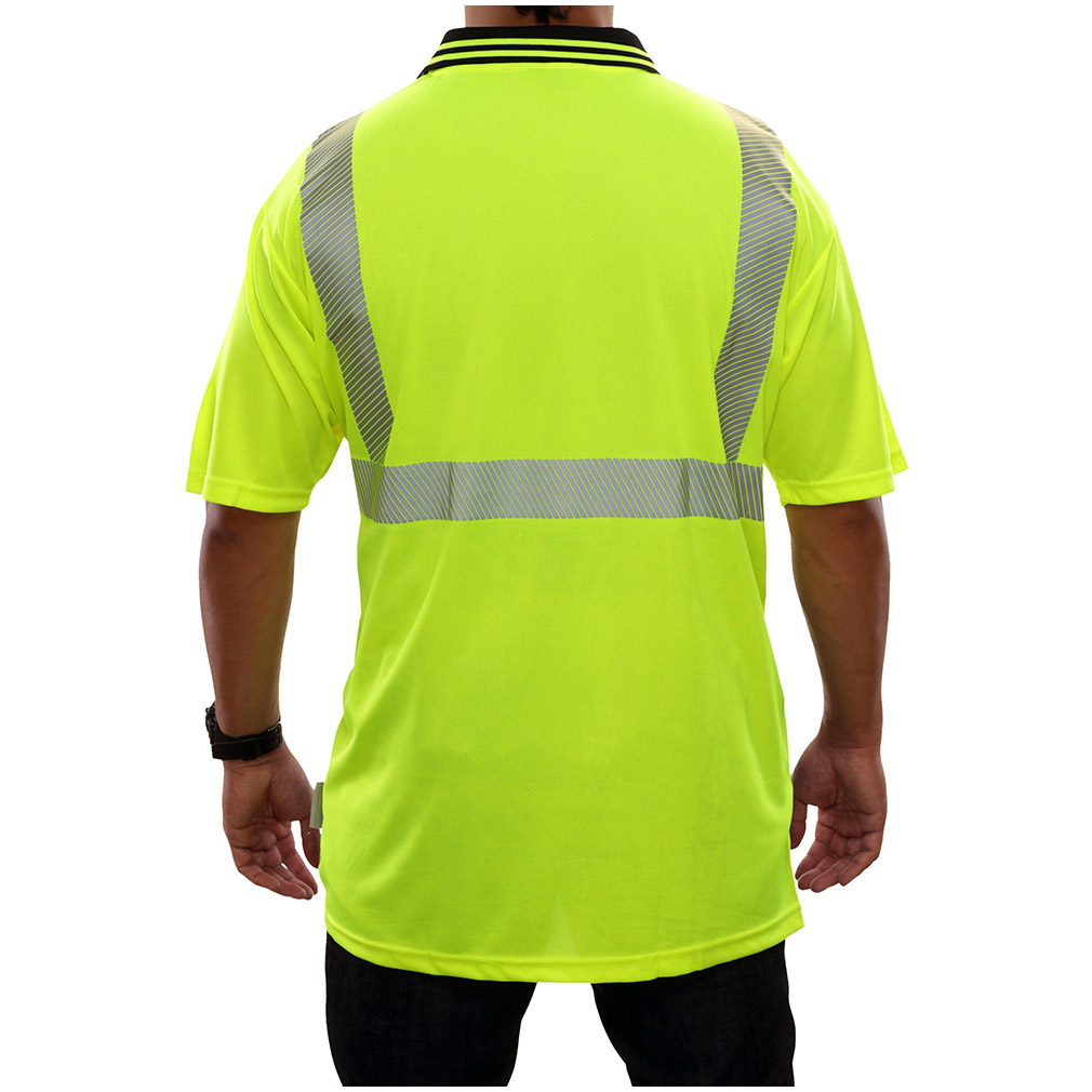 Hi-Vis Lightweight and Flexible 2-Tone Safety Polo Shirt ANSI Class 2 with High Transfer Tape