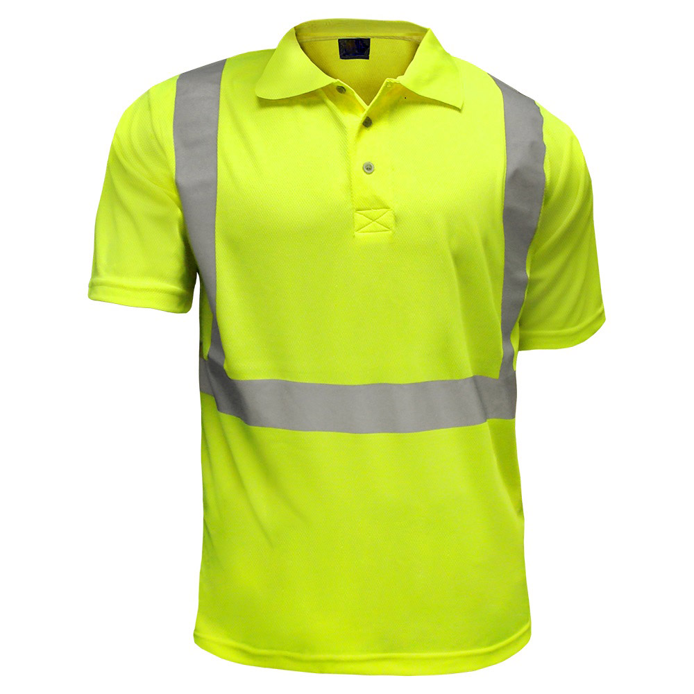 Hi-Vis Orange \ Lime Breathable Wicking ANSI Class 2 Safety Polo Shirt