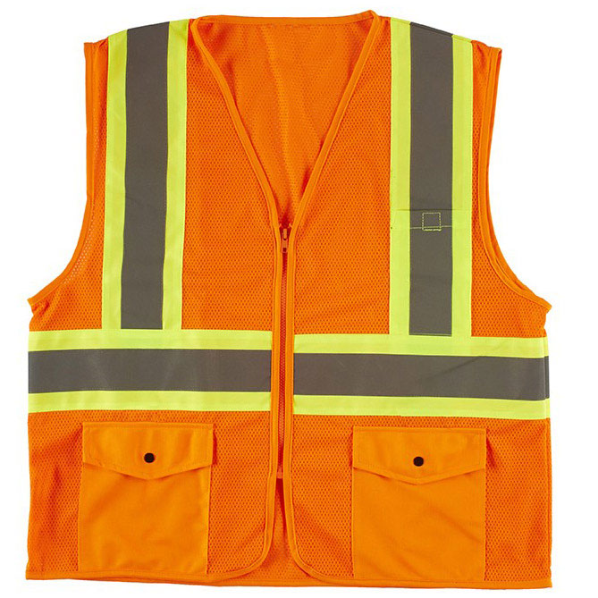 Hi-Vis Two-Tone Safety Vest ANSI DOT Type R Class 2 with Contrasting Stripes
