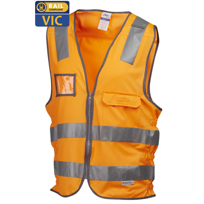 Rail Vic Hi-Vis Multifunction Flame Retardant Safety Vest