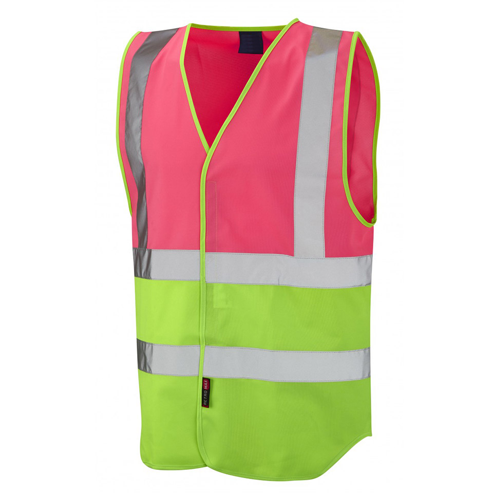Hi-Vis Two Tone Durable Workwear Safety Waistcoat Class 2 with ID Pocket 