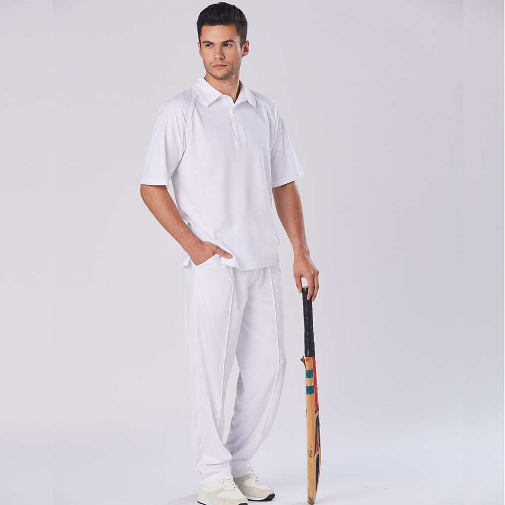 Men's Mesh Knit Short Sleeve Cricket Polo