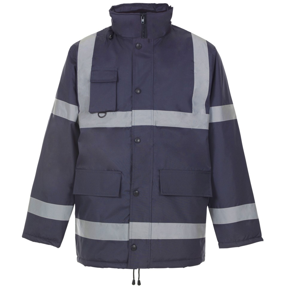 Durable Classic Oxford PU Warming Security Parka-With Reflective Tape